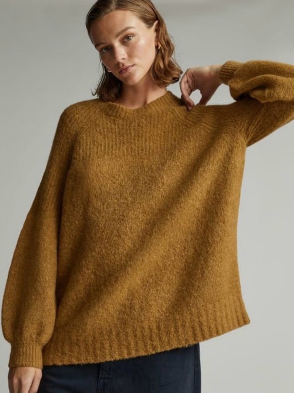 Everlane Superfuzz Alpaca oversized crew sweater size Small NWT